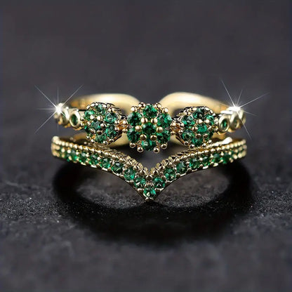 Oro Esmeralda Cluster Anillo