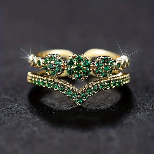 Oro Esmeralda Cluster Anillo