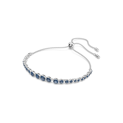Round Cut Zafiro Pulsera Tenis | Blanco Oro