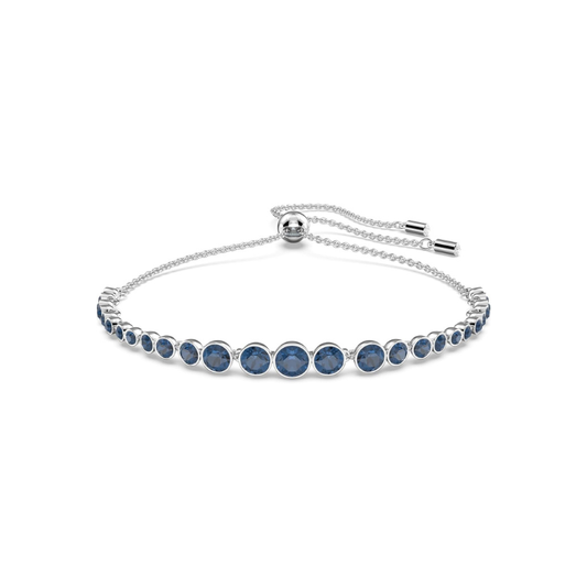 Round Cut Zafiro Pulsera Tenis | Blanco Oro