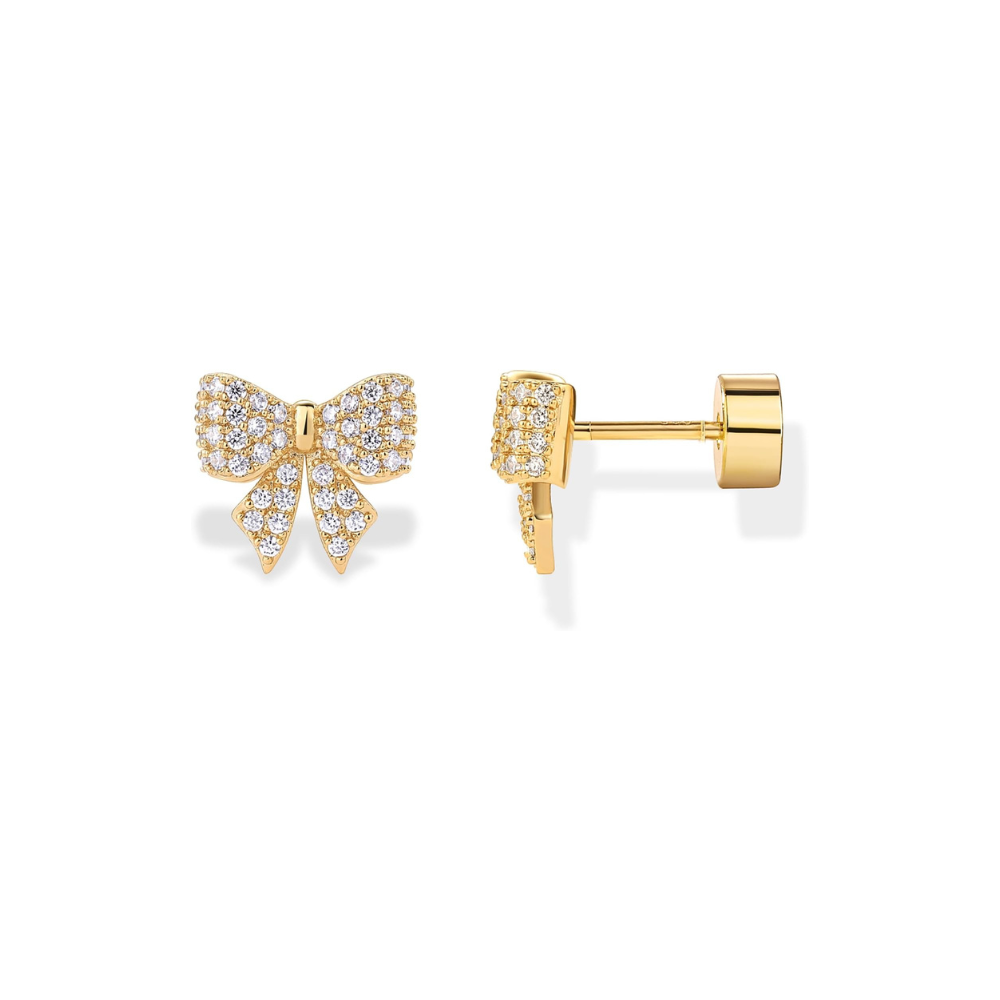Bow Motif Aretes | Oro