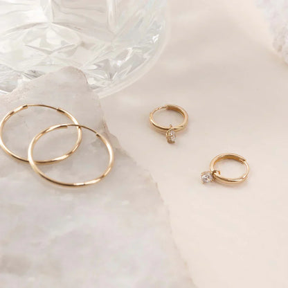 Larmes de Lune Piedra Aretes de Aro | Oro