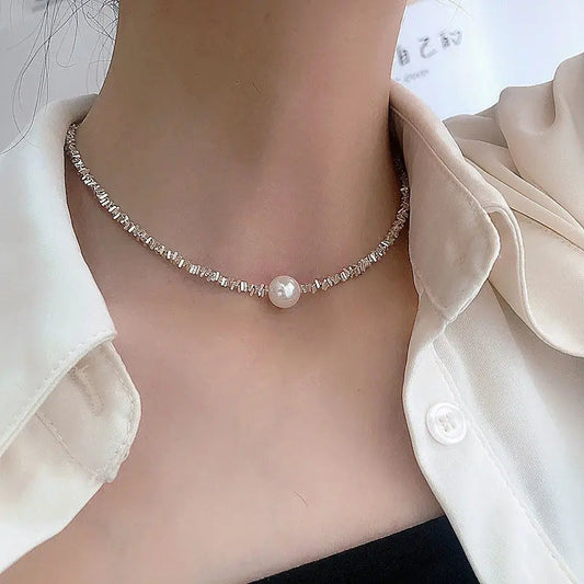 Plata Minimalist Perla Choker Collar