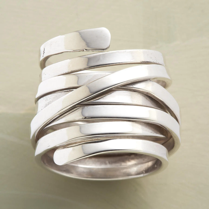 Plata Multi Band Wrap Anillo