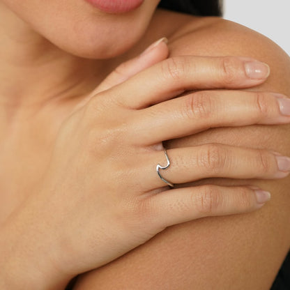 Plata Minimalist Open Anillo