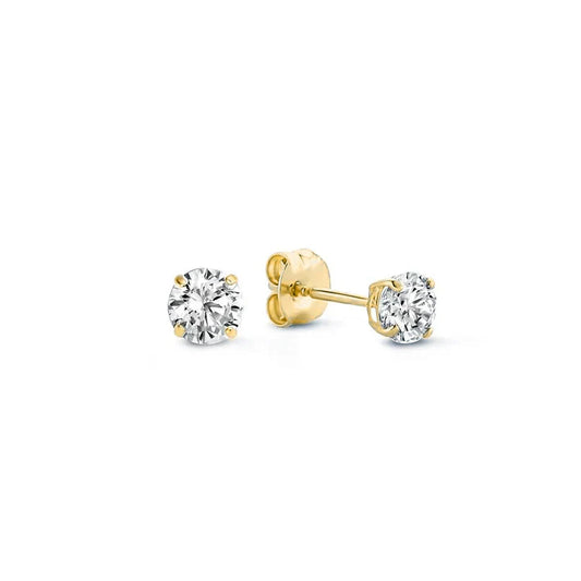Larmes de Lune Piedra Aretes de Botón | Oro