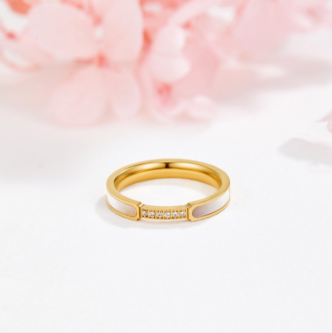 Oro Inlay Band Anillo