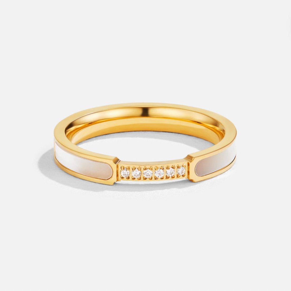 Oro Inlay Band Anillo