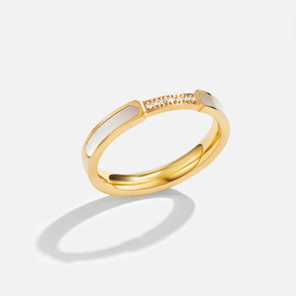 Oro Inlay Band Anillo