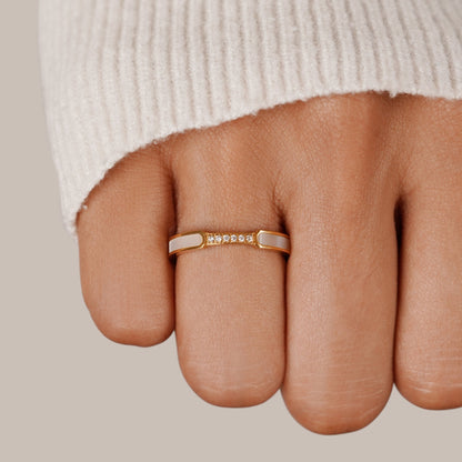 Oro Inlay Band Anillo