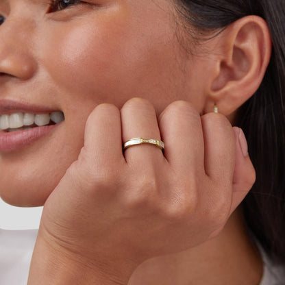 Oro Inlay Band Anillo