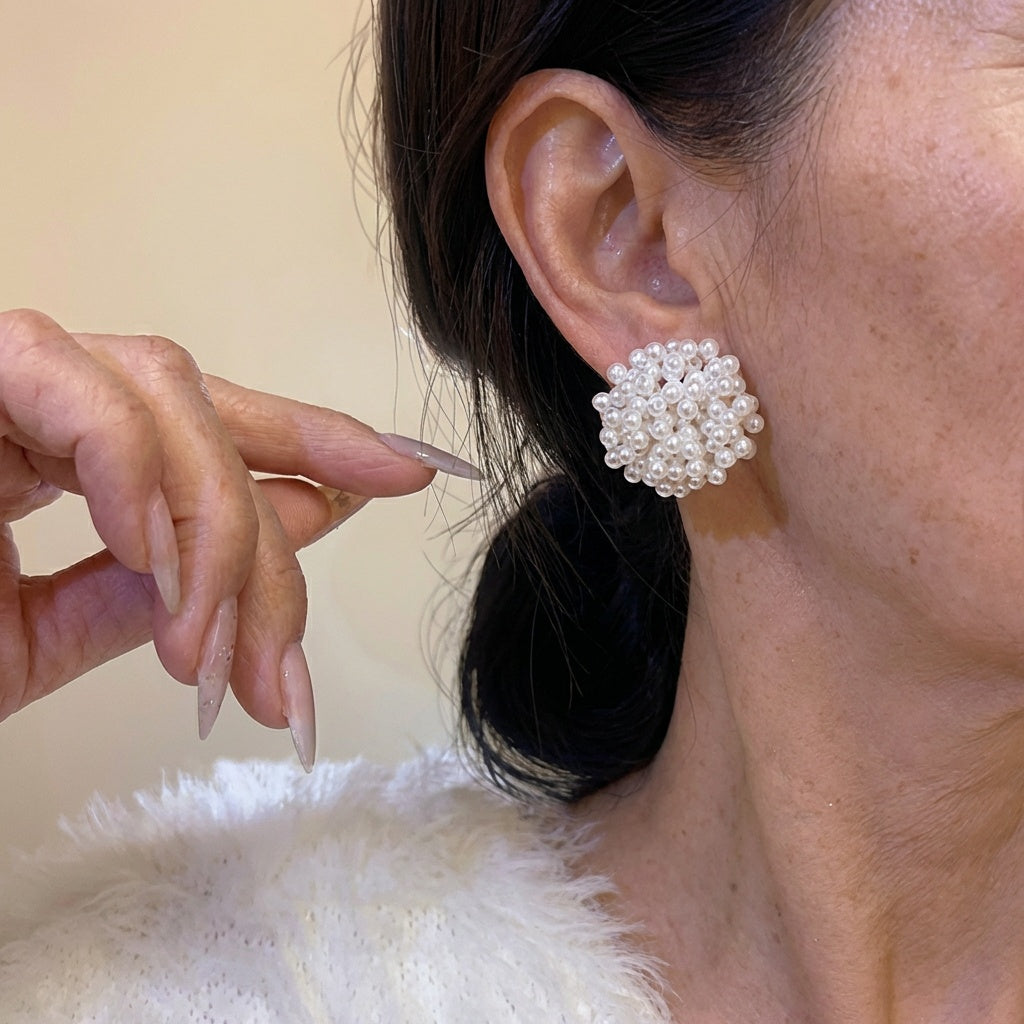 Elegant Inlaid Perla aretes