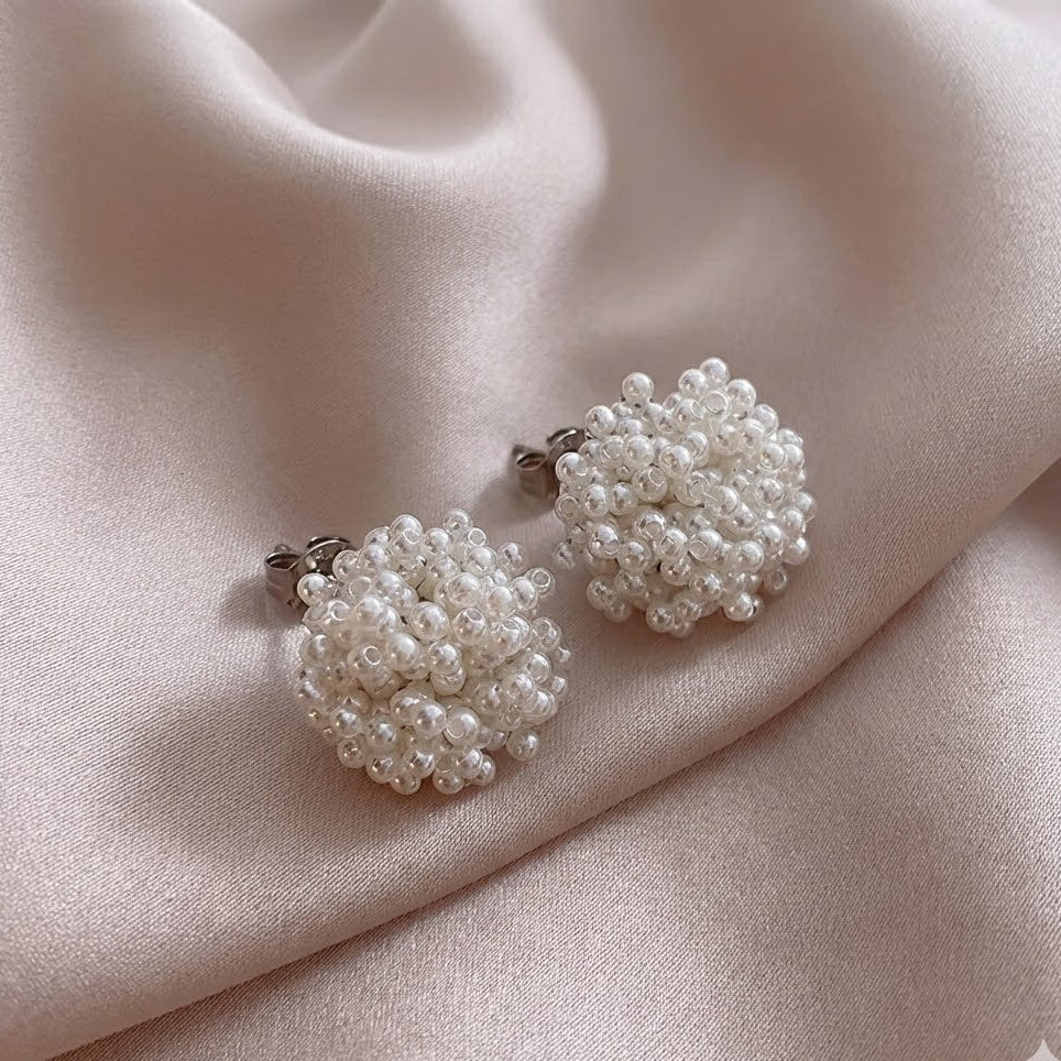 Elegant Inlaid Perla aretes